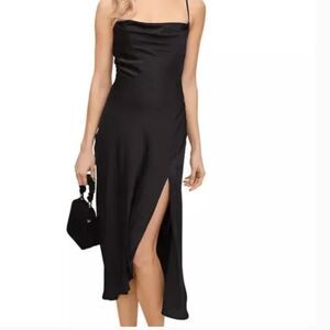 Women ASTR The Label Strappy Cowl Neck Slip Dress in Black Medium